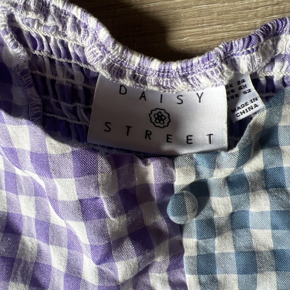 Daisy Street Gingham Purple And Blue Dress Midi Plaid Bohemian Milkmaid Size 4XL - Picture 3 of 11